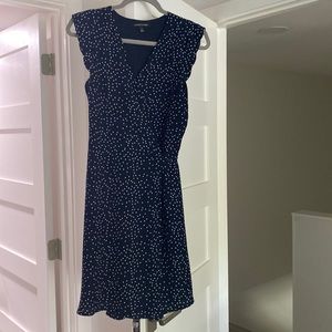 Navy blue polka dot dress
